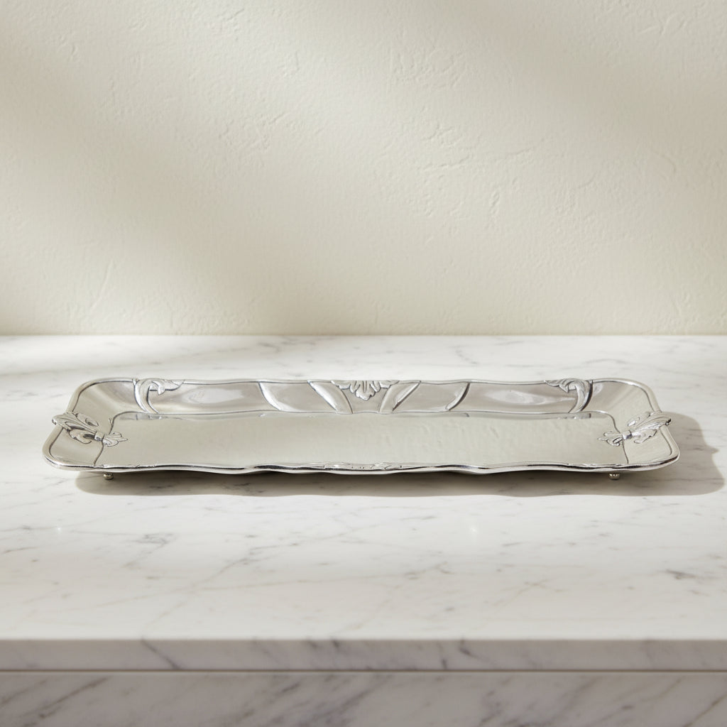 Fleur-De-Lis Oblong Tray 11