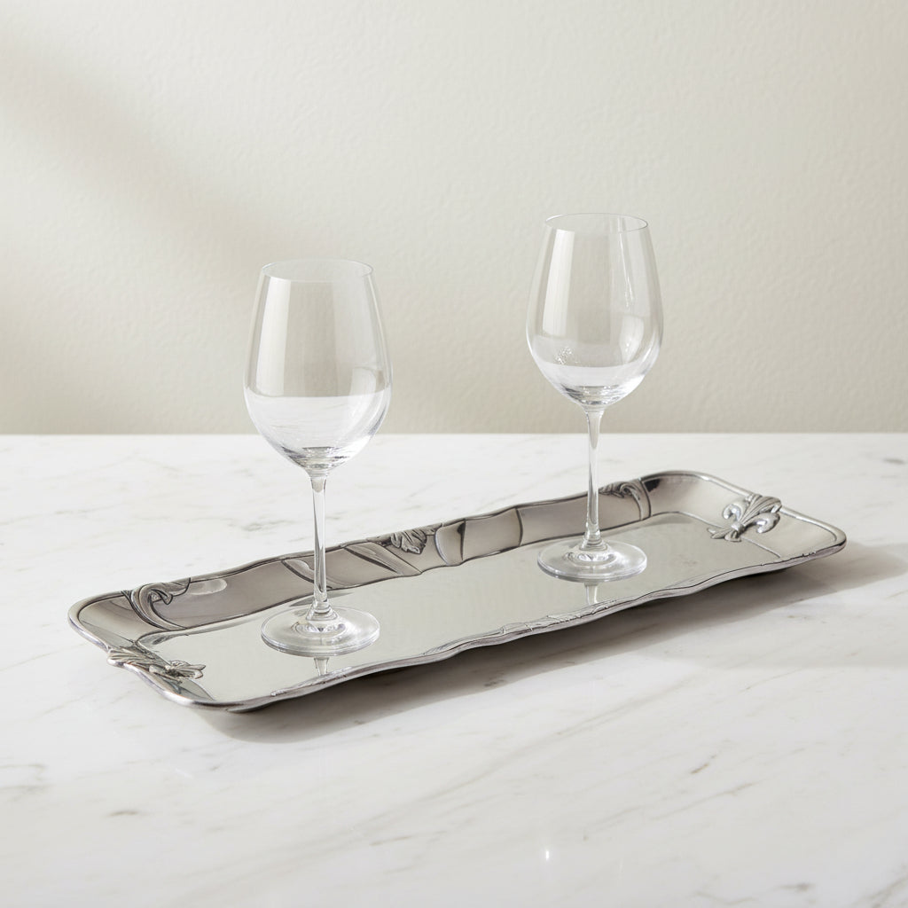 Fleur-De-Lis Oblong Tray 12