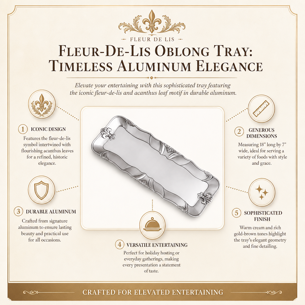 Fleur-De-Lis Oblong Tray 13