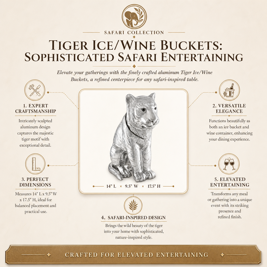 Tiger Ice/Wine Buckets: Sophisticated Safari Entertaining