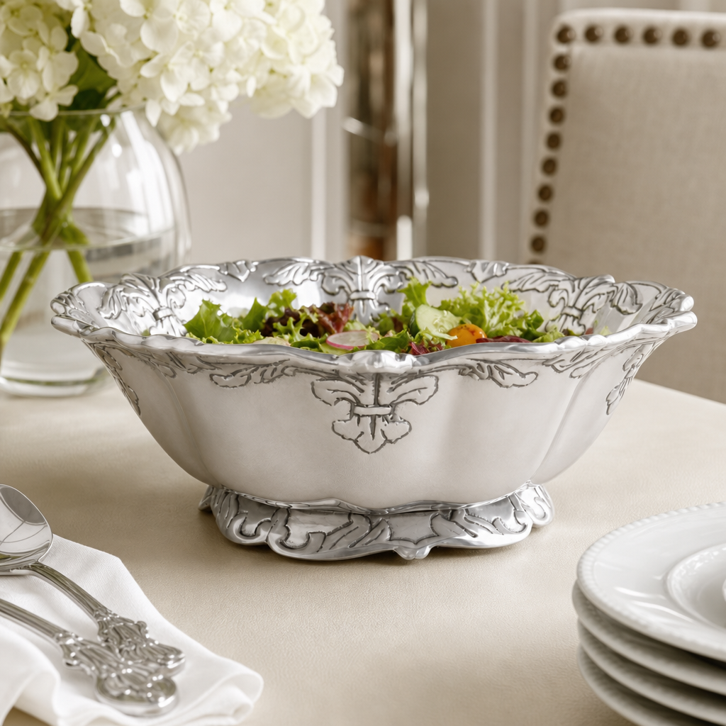 Fleur-De-Lis Salad Bowl 12 1