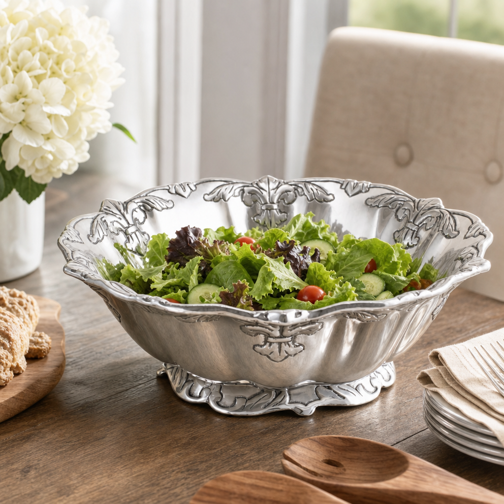 Fleur-De-Lis Salad Bowl 12 5