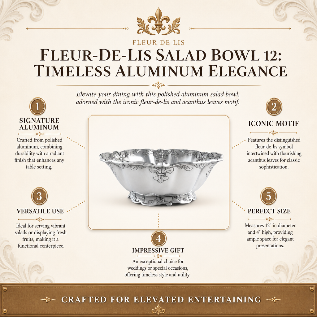 Fleur-De-Lis Salad Bowl 12 17