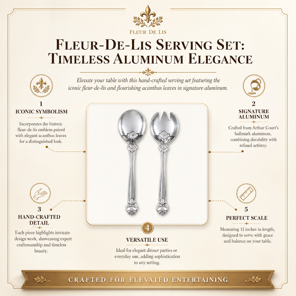 Fleur-De-Lis Serving Set: Timeless Aluminum Elegance