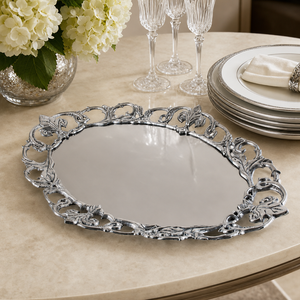 Fleur-De-Lis Oval Serving Tray 2