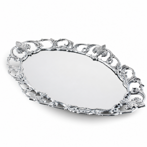 Fleur-De-Lis Oval Serving Tray 1
