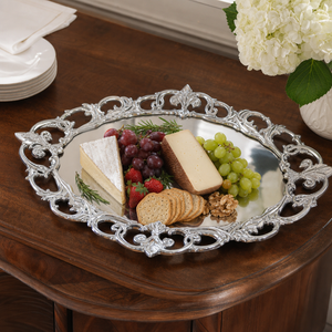 Fleur-De-Lis Oval Serving Tray 6