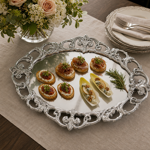 Fleur-De-Lis Oval Serving Tray 7