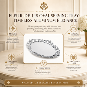 Fleur-De-Lis Oval Serving Tray 9