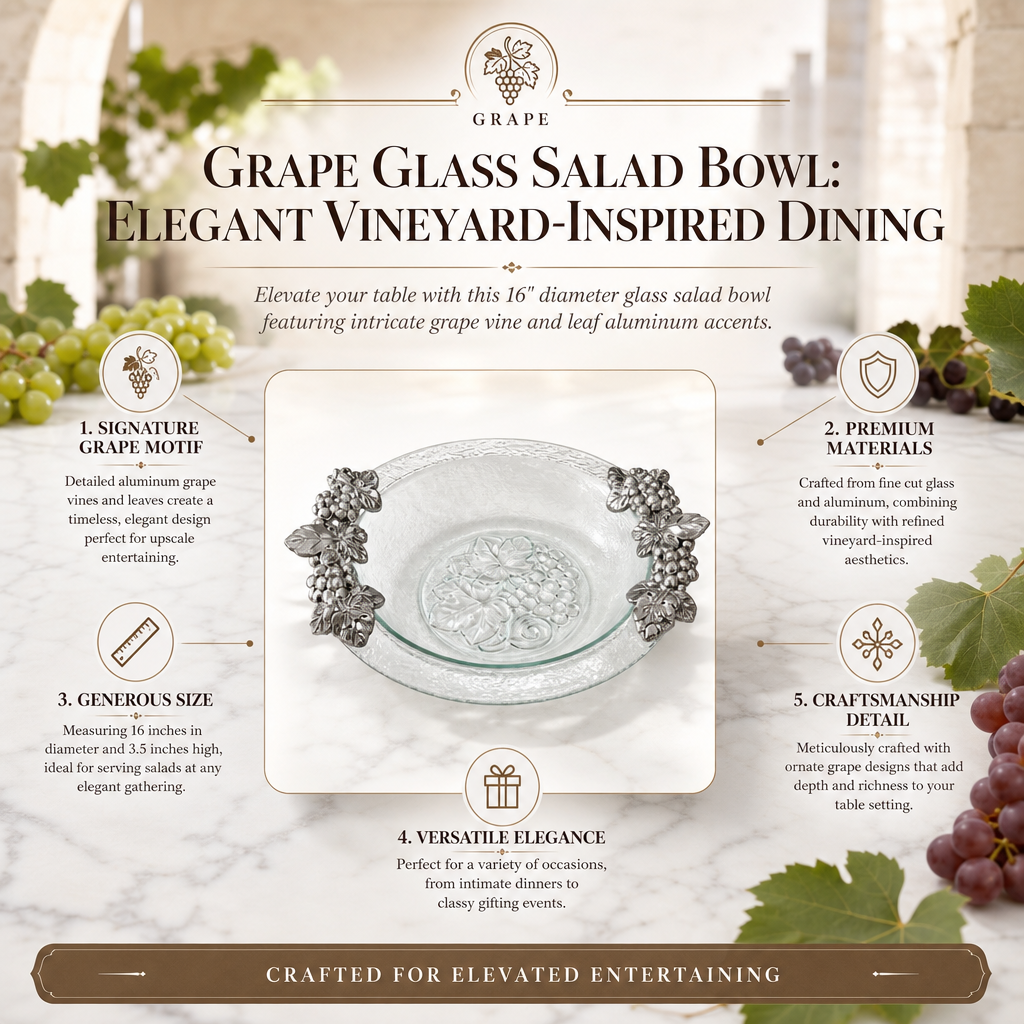 Grape Glass Salad Bowl 10