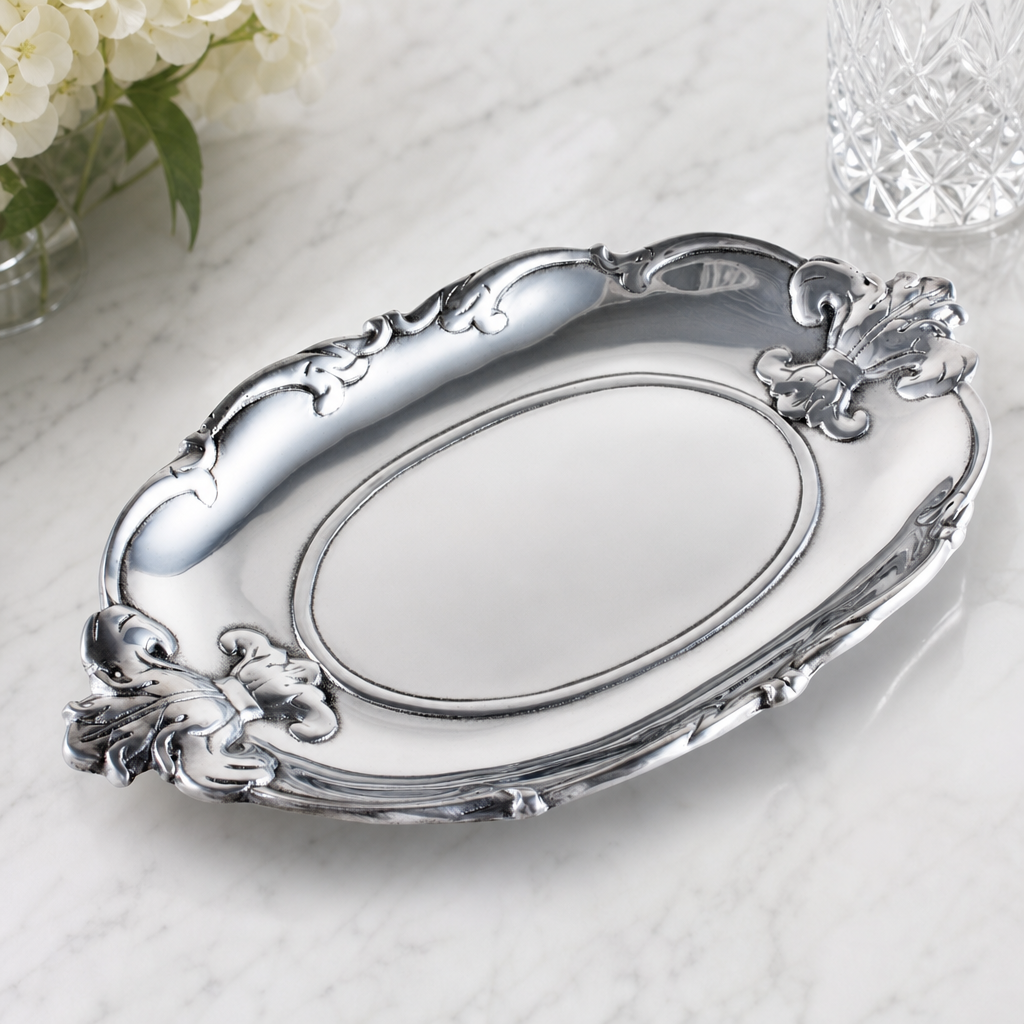 Fleur-De-Lis Oval Tray 8