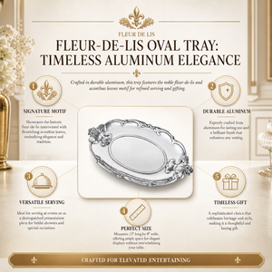 Fleur-De-Lis Oval Tray 12