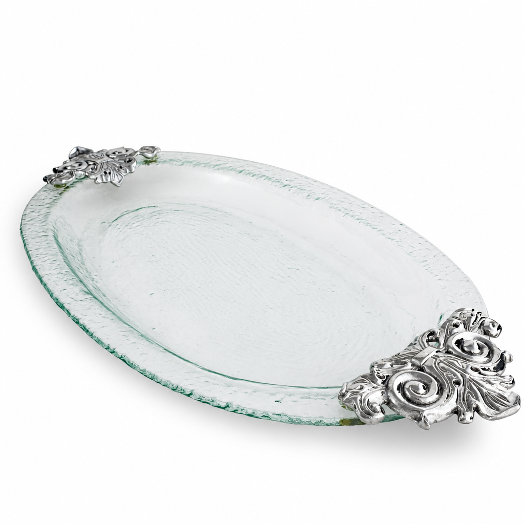 Fleur-De-Lis Glass Platter 1