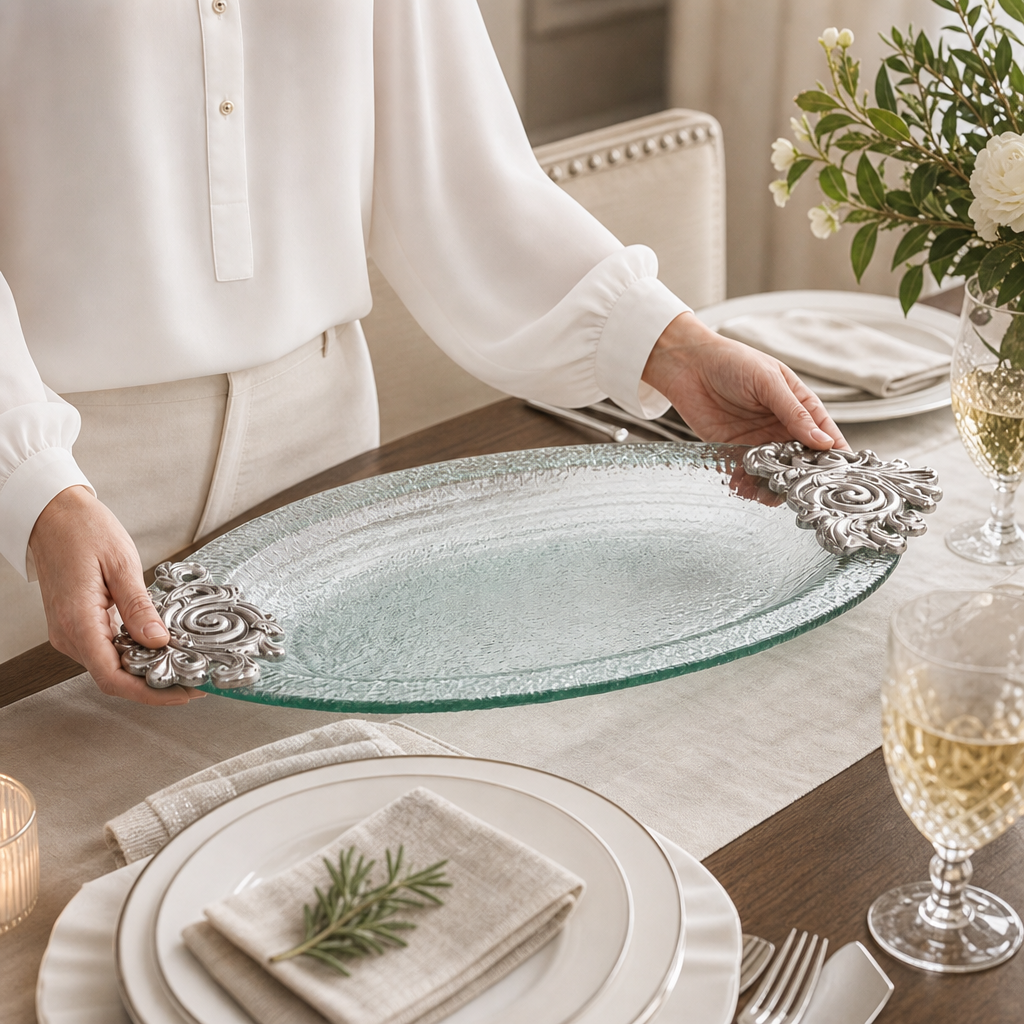Fleur-De-Lis Glass Platter 5