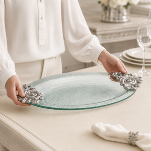 Fleur-De-Lis Glass Platter 3