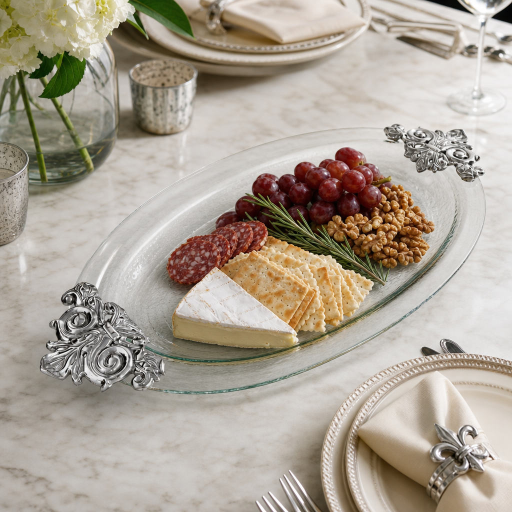 Fleur-De-Lis Glass Platter 6