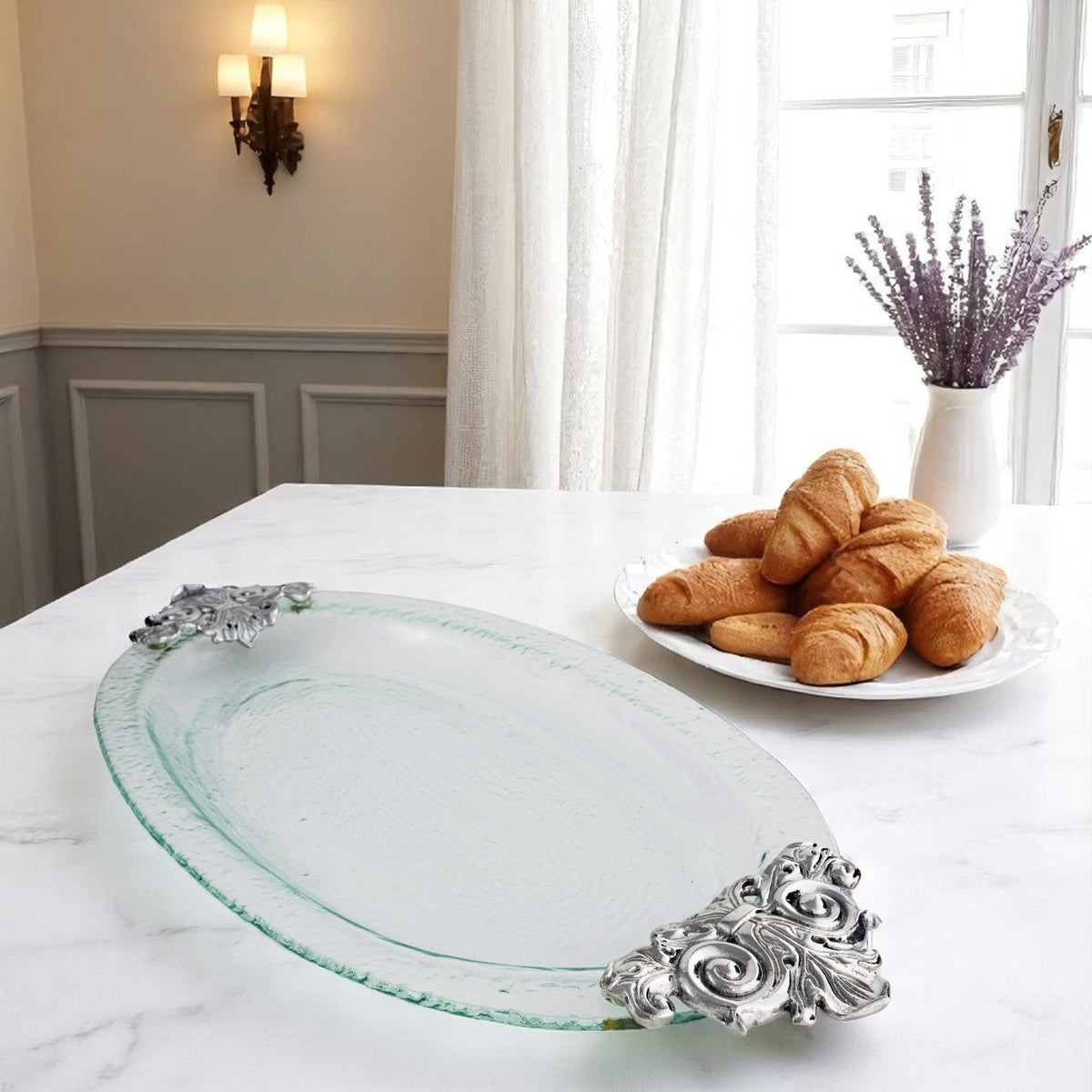 Fleur-De-Lis Glass Platter 10