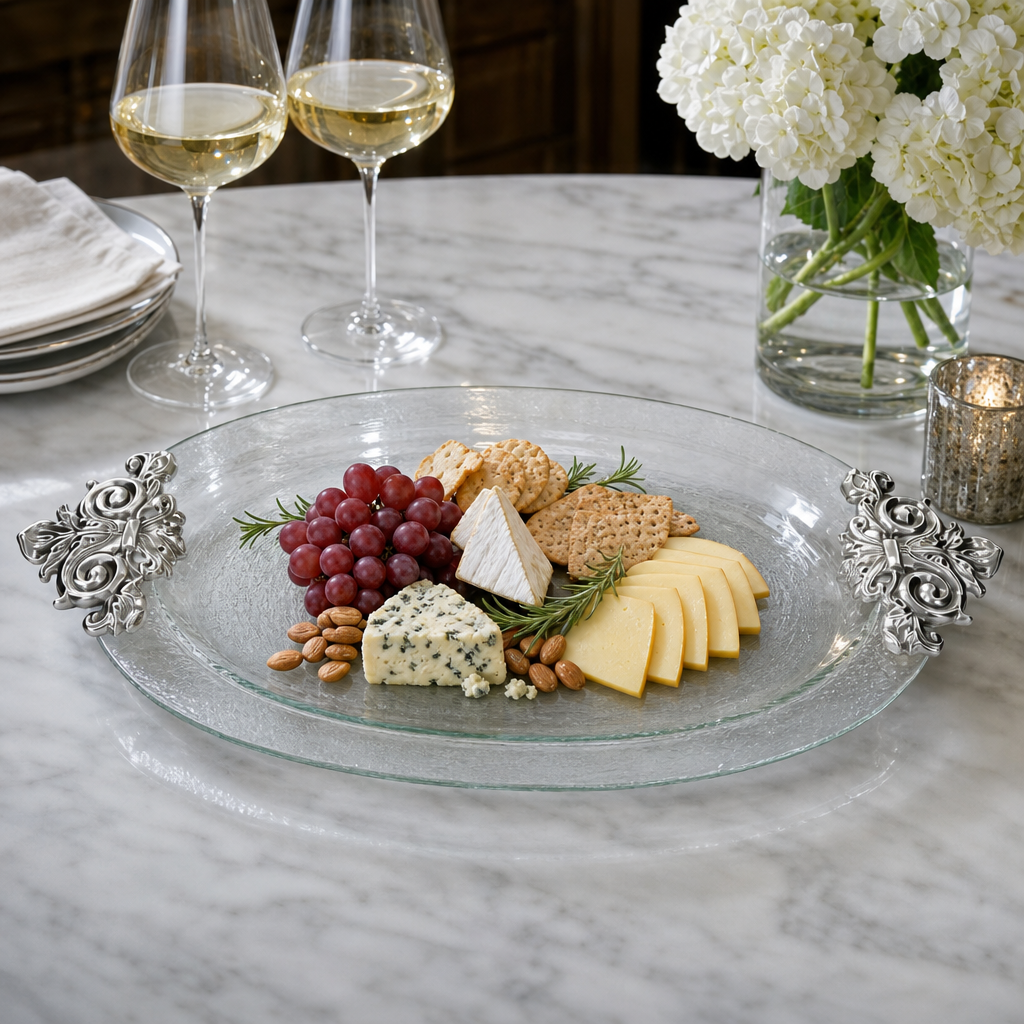 Fleur-De-Lis Glass Platter 7