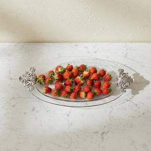 Fleur-De-Lis Glass Platter 12