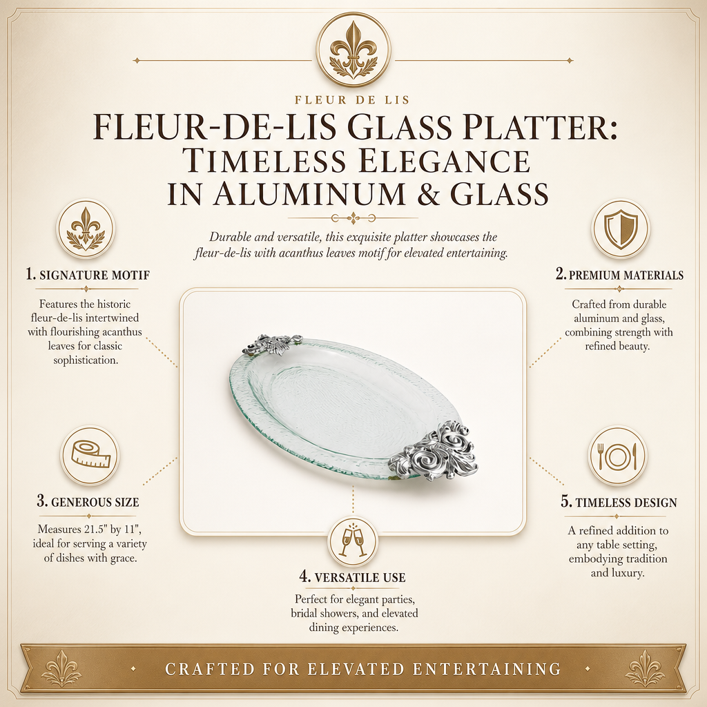 Fleur-De-Lis Glass Platter 13