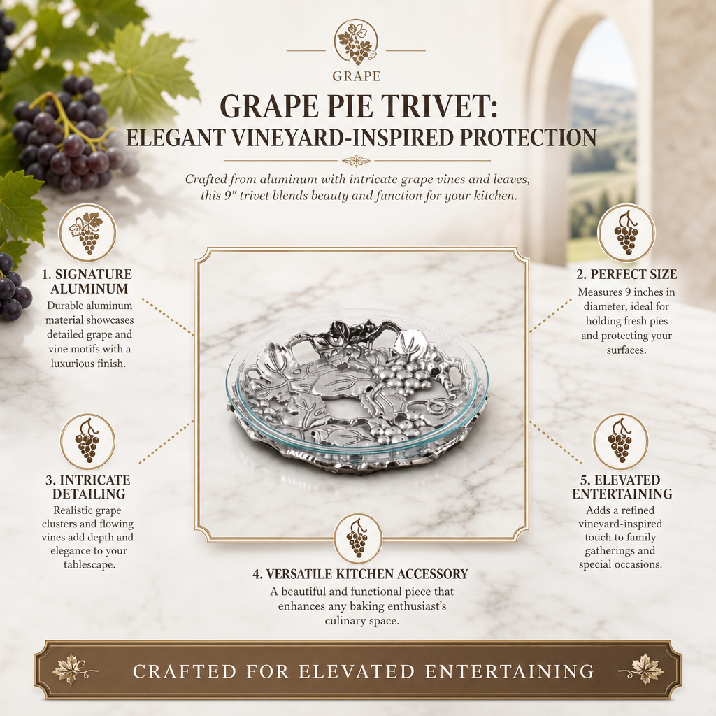 Grape Pie Trivet: Elegant Vineyard-Inspired Protection