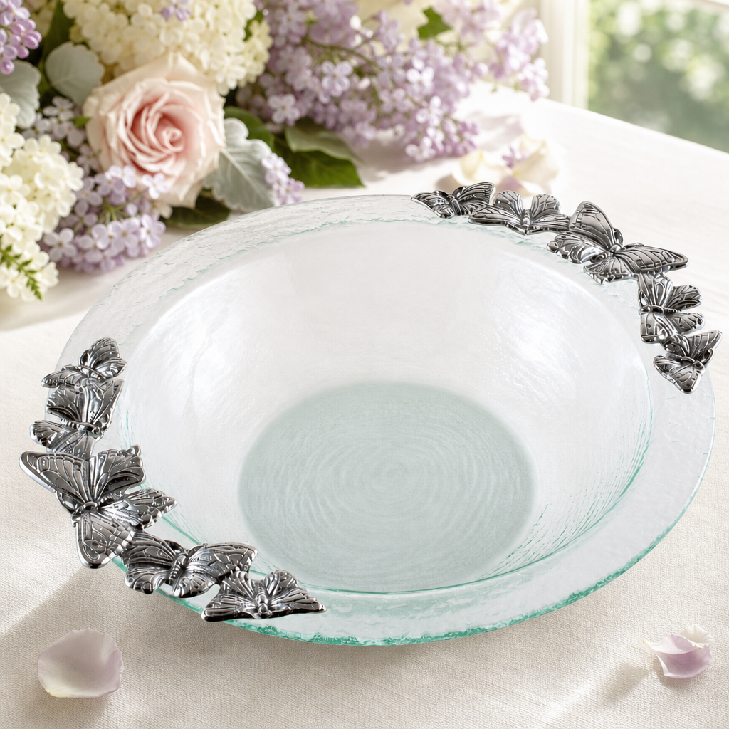 Butterfly Glass Salad Bowl 1