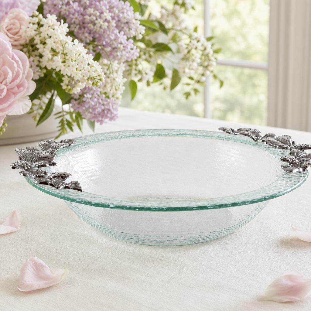Butterfly Glass Salad Bowl 3