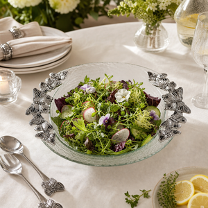 Butterfly Glass Salad Bowl 8