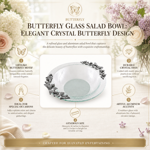 Butterfly Glass Salad Bowl 11