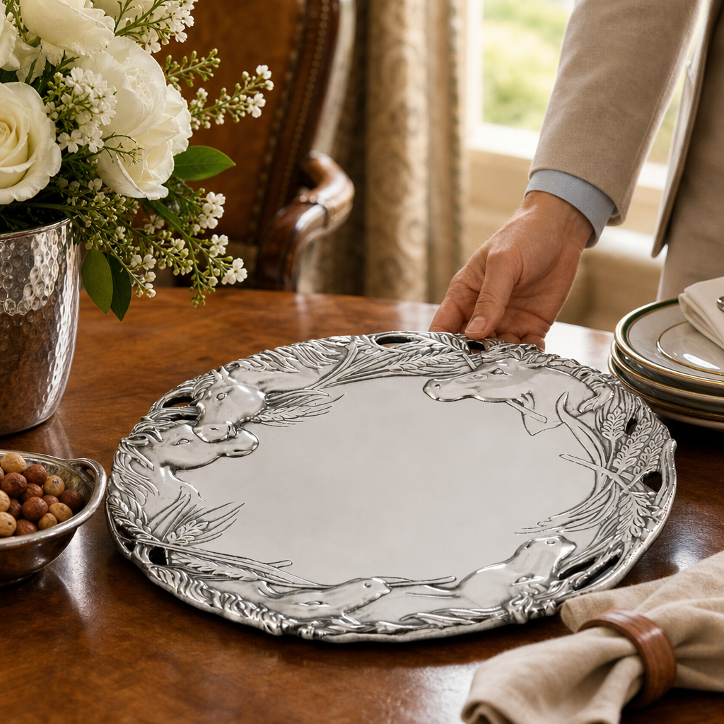 Horse Round Tray 12 5