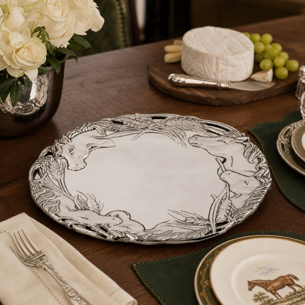 Horse Round Tray 12 4