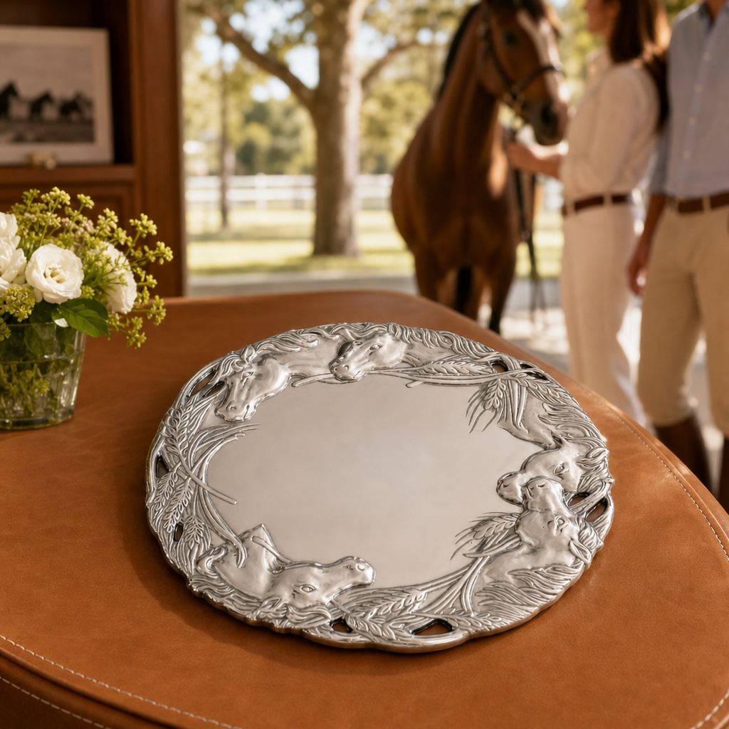 Horse Round Tray 12 10