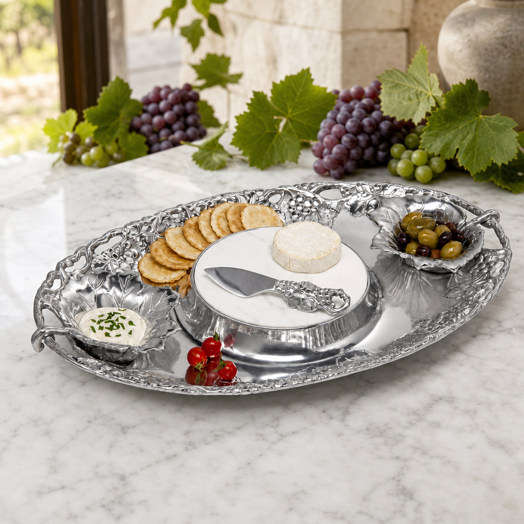 Arthur Court's Aluminum Grape Deviled Egg Holder Perfect for