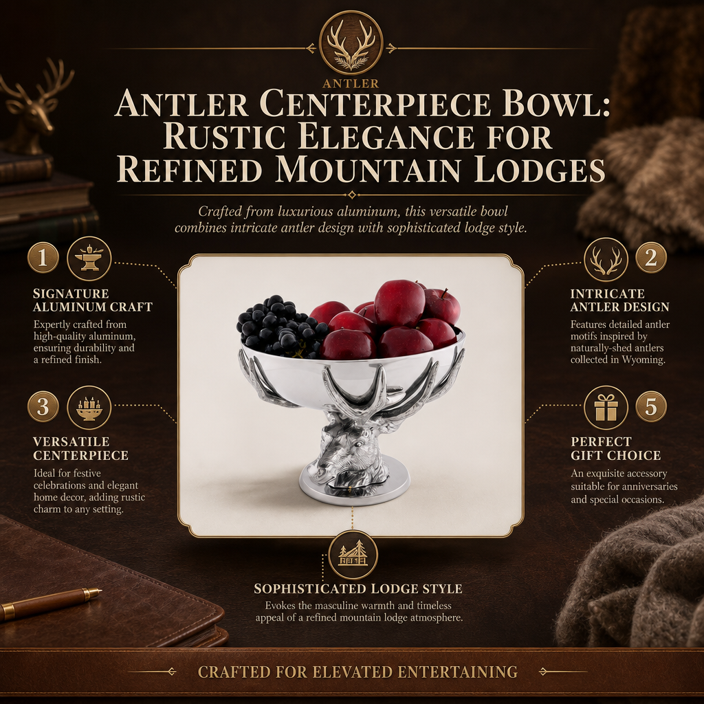 Antler Centerpiece Bowl: Rustic Elegance for Refined Mountain Lodges