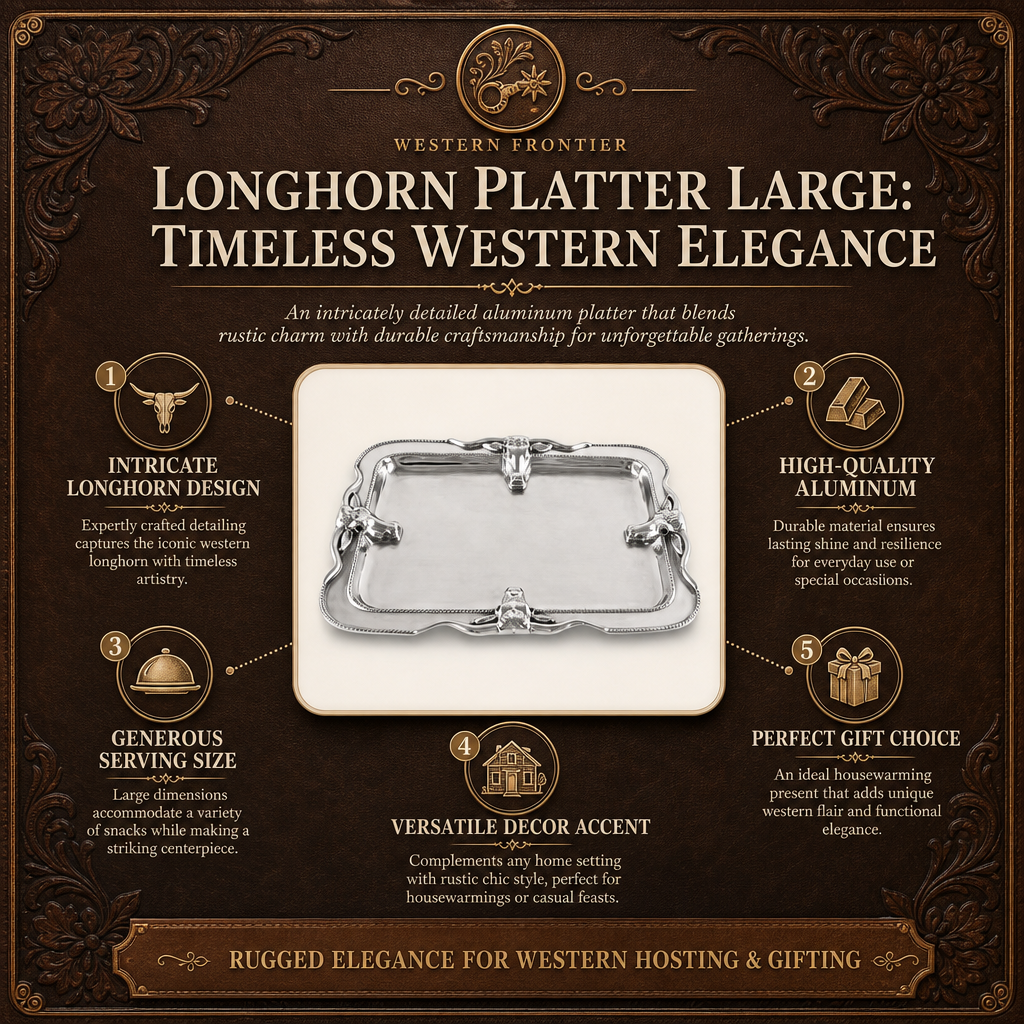Longhorn Platter Large: Timeless Western Elegance