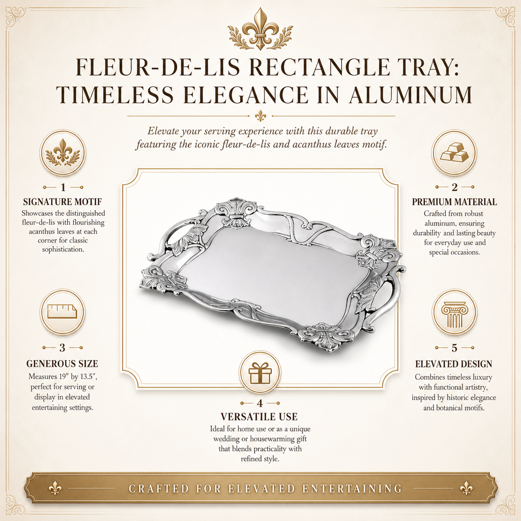 Fleur-De-Lis Rectangle Tray 13