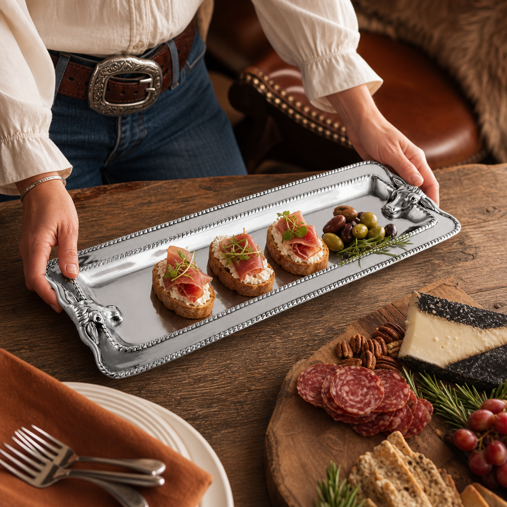 Longhorn with Braid Oblong Tray 4