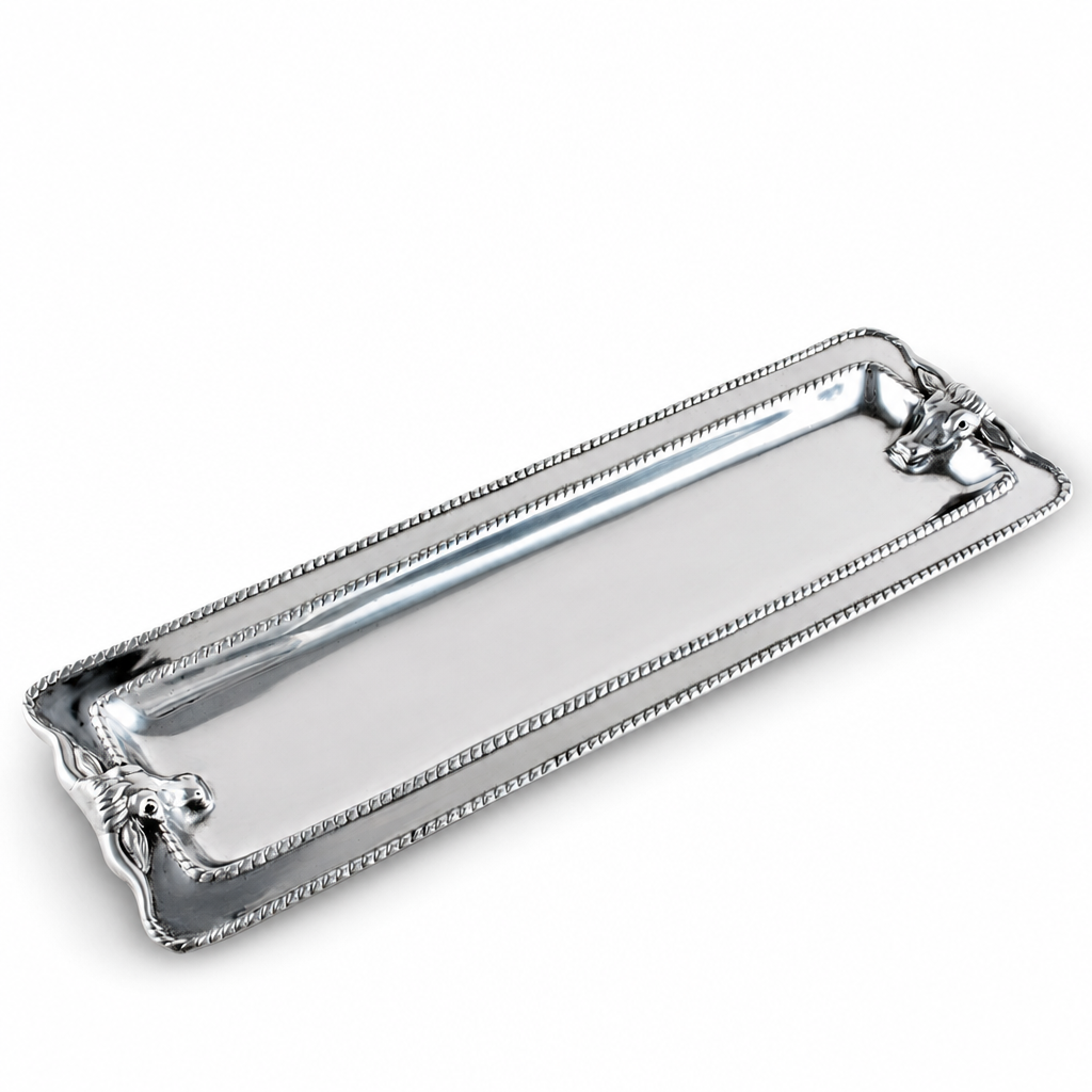 Longhorn with Braid Oblong Tray 1