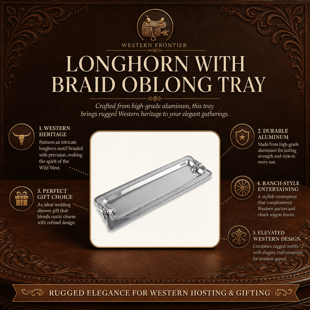 Longhorn with Braid Oblong Tray