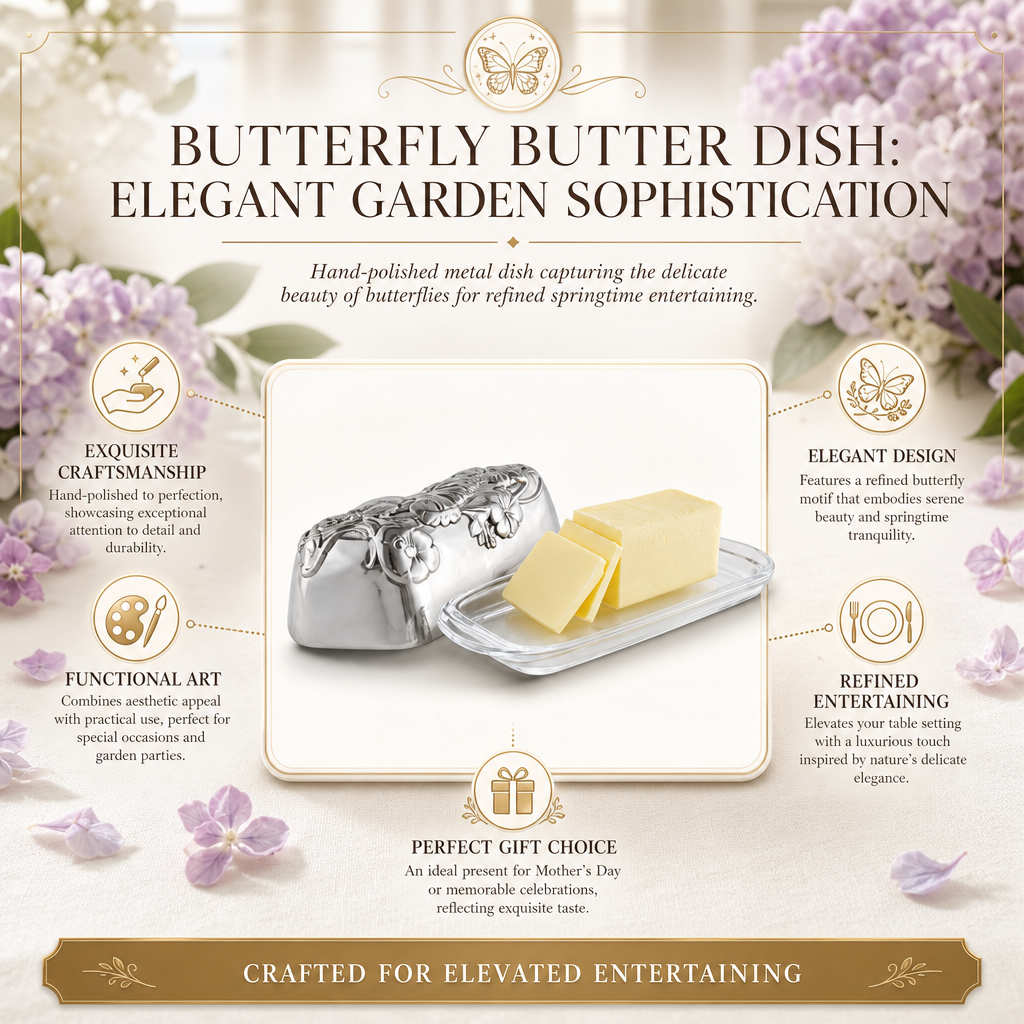 Butterfly Butter Dish: Elegant Garden Sophistication