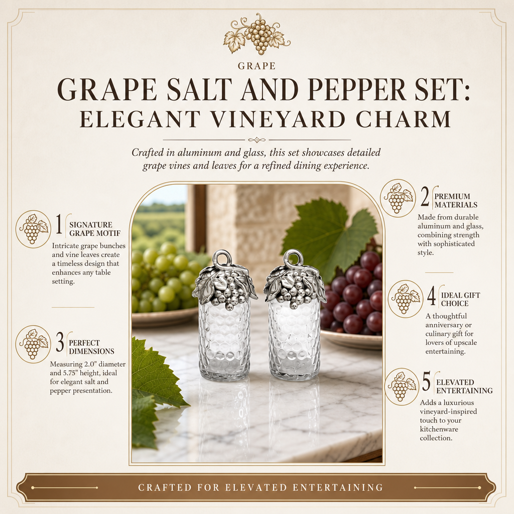 Grape Salt and Pepper Set: Elegant Vineyard Charm