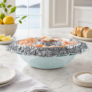 Chilling Appetizer and Seafood Serving Bowl - Grape Pattern 4