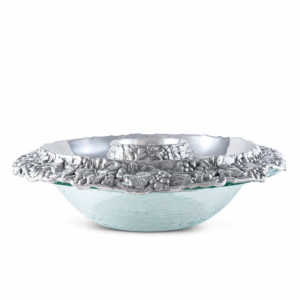 Chilling Appetizer and Seafood Serving Bowl - Grape Pattern 1