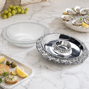 Chilling Appetizer and Seafood Serving Bowl - Grape Pattern 7