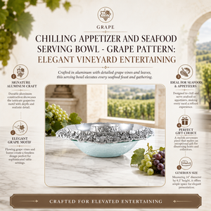 Chilling Appetizer and Seafood Serving Bowl - Grape Pattern 10