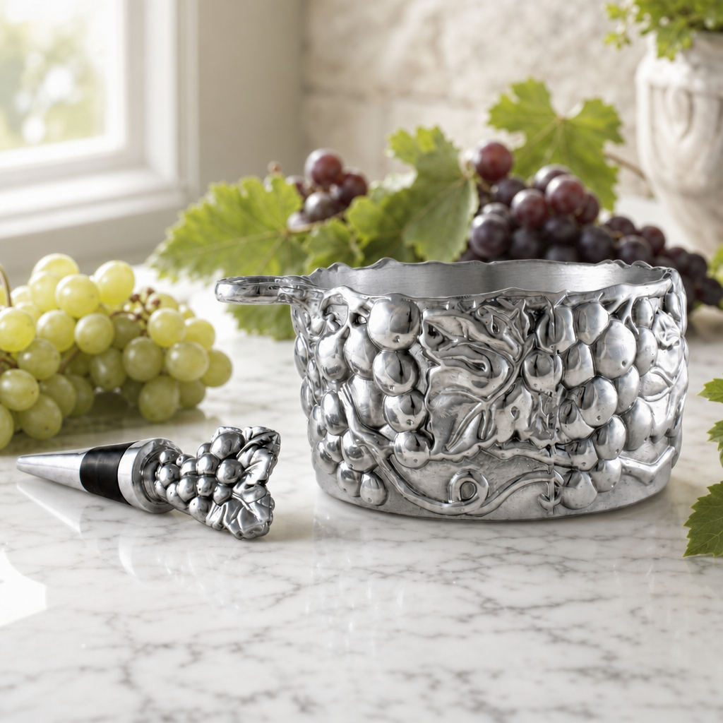 Grape Wine Caddy and Stopper Set 2