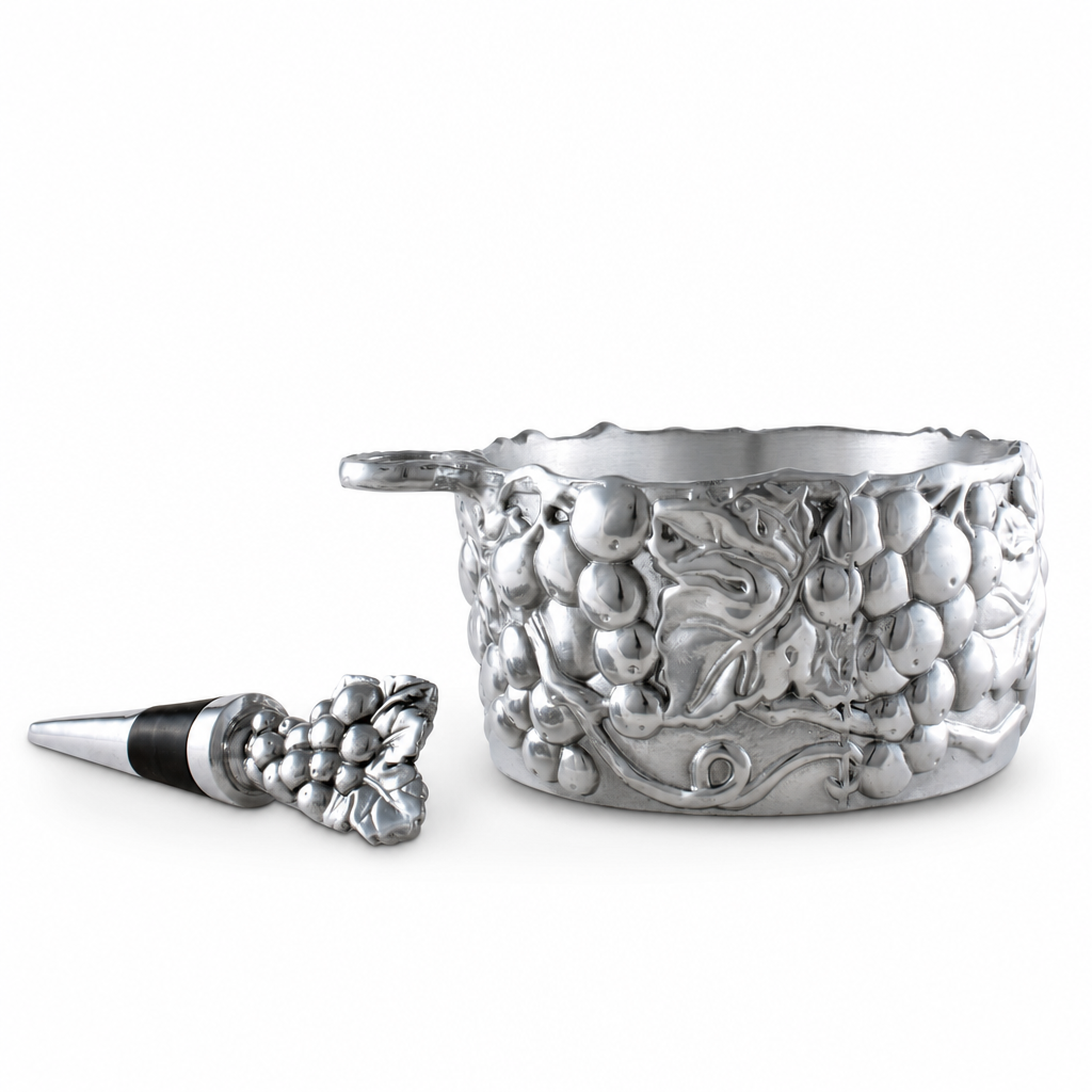 Grape Wine Caddy and Stopper Set 1