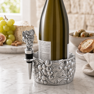 Grape Wine Caddy and Stopper Set 5