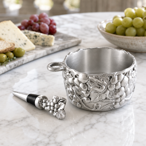Grape Wine Caddy and Stopper Set 7