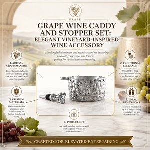 Grape Wine Caddy and Stopper Set 11